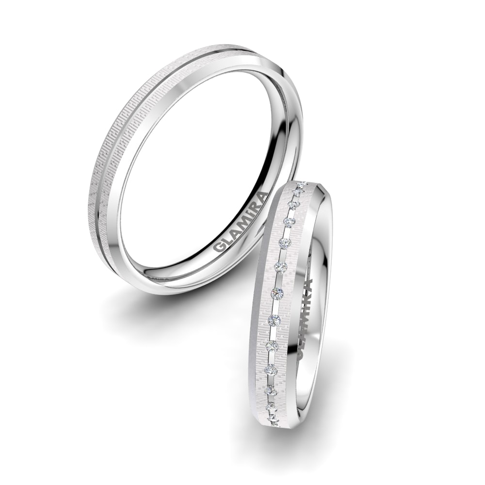 950 Palladium Wedding Ring Alluring Effect 4 mm