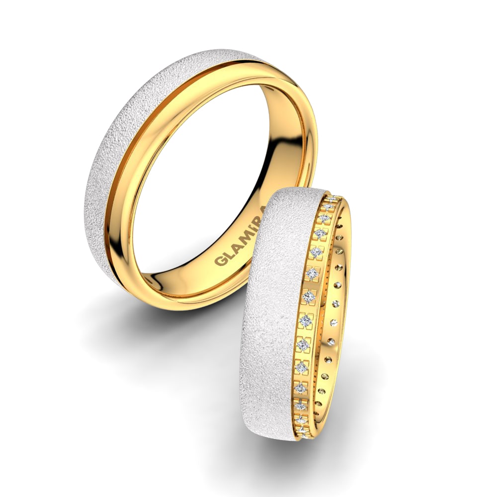 14K Wit & Geel Goud Trouwring Amazing Trust 6 mm