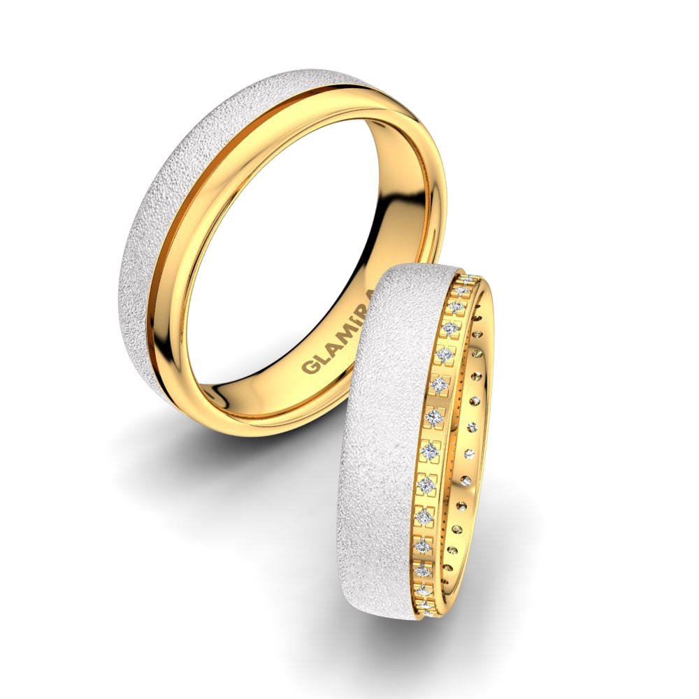 Anillo de boda Amazing Trust 6 mm 18k Oro Blanco / Amarillo