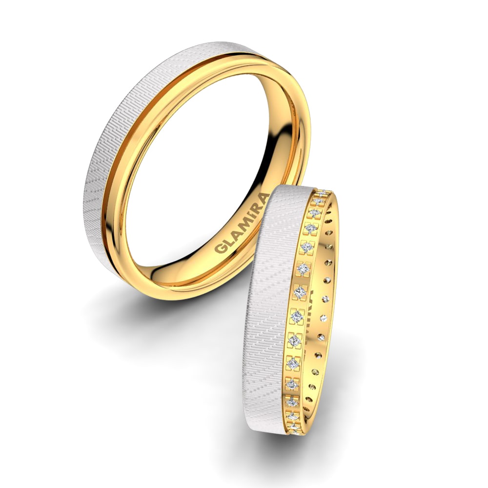 14k White & Yellow Gold Wedding Ring Amazing Trust 5 mm