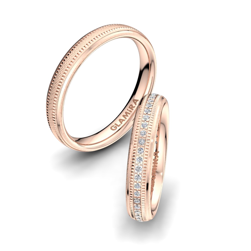 Or rose 14k Diamant Bague de Mariage Embrace Certain 5 mm