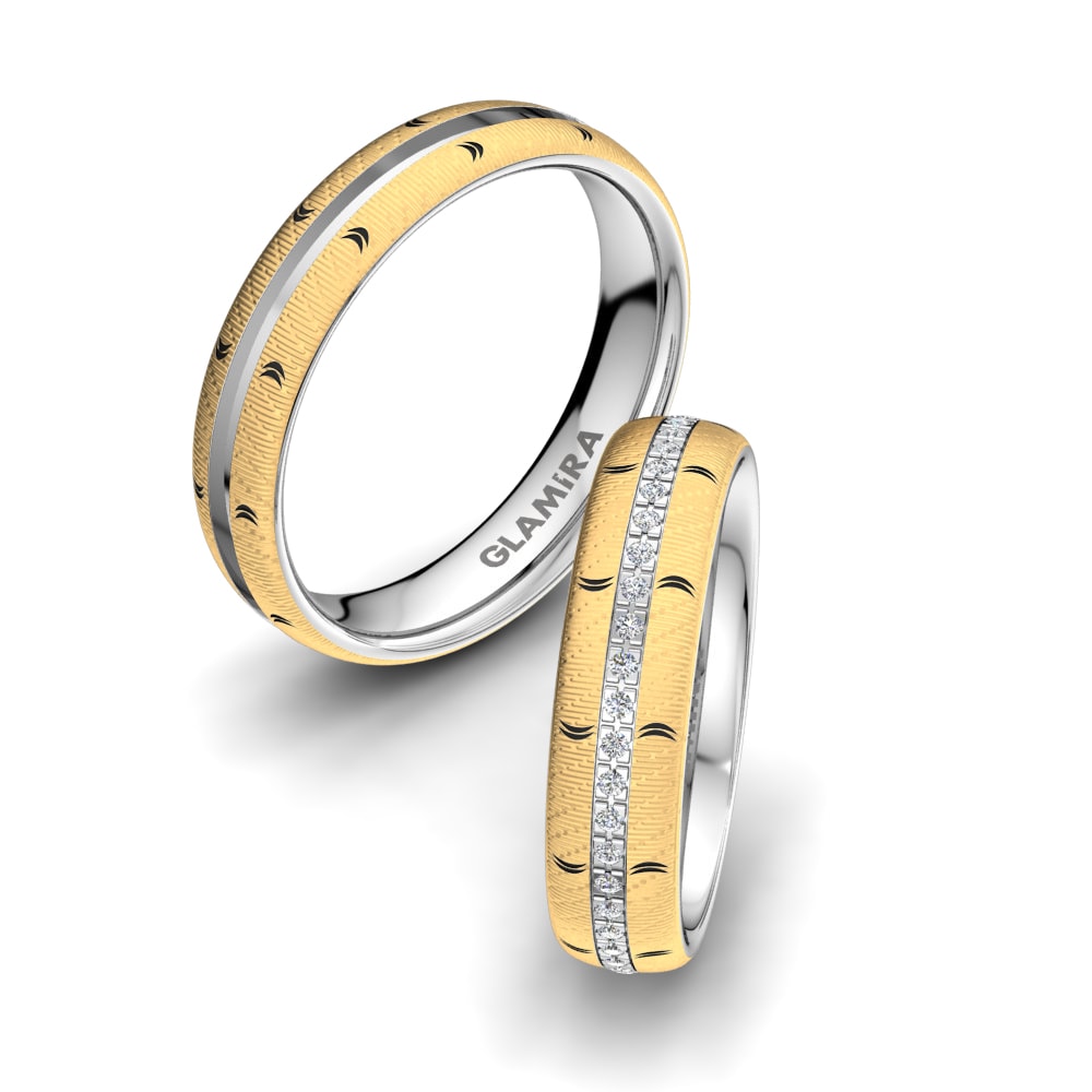 Anillo de boda Fantastic Know 5 mm 9k Oro Amarillo & Blanco