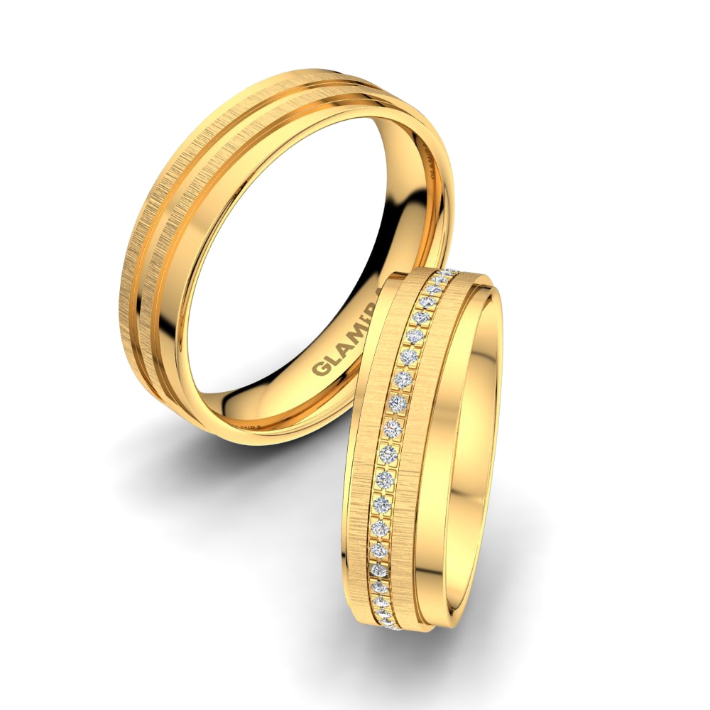 Or Jaune 18k Bague de Mariage Heavenly Desire 6 mm