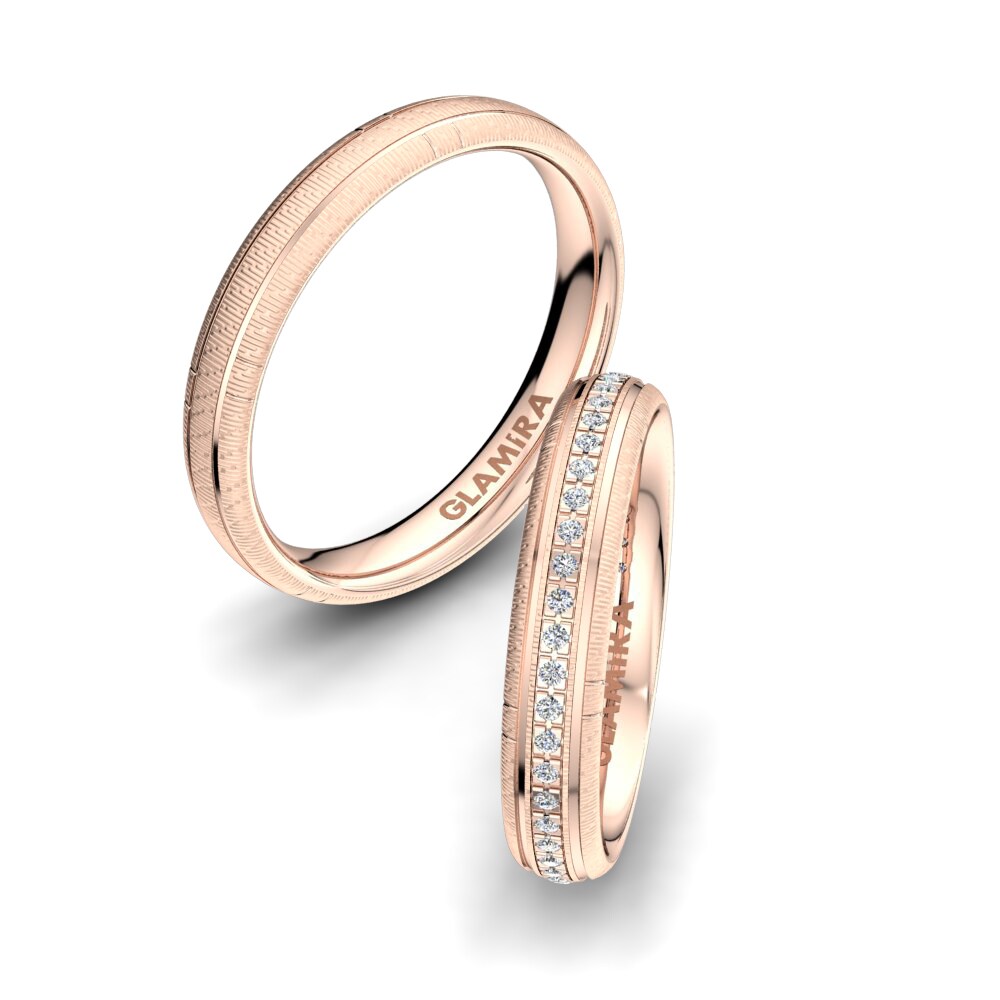 Or rose 14k Diamant Bague de Mariage Infinite Emotion 4 mm