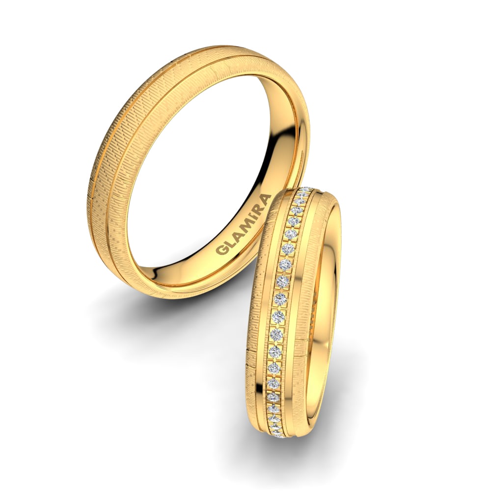 Or Jaune 18k Bague de Mariage Infinite Emotion 5 mm
