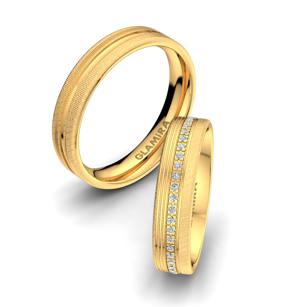 14ct Yellow Gold Wedding Ring Infinite Lanscapes 5 mm