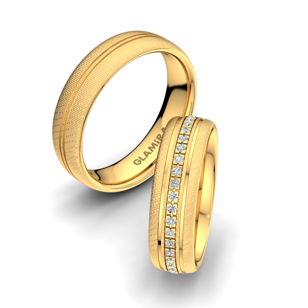 14k Yellow Gold Wedding Ring Infinite Pass 6 mm