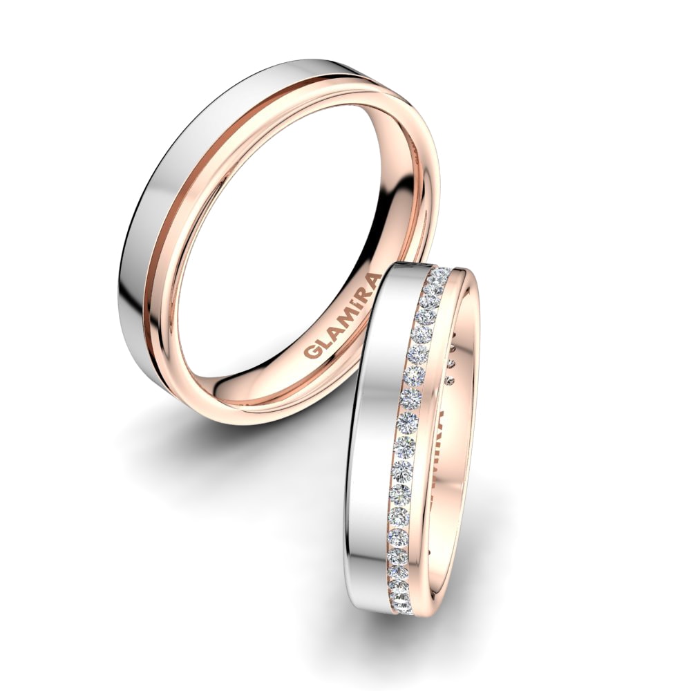 Diamante cultivado en laboratorio Anillo de boda Sense Muse 5 mm