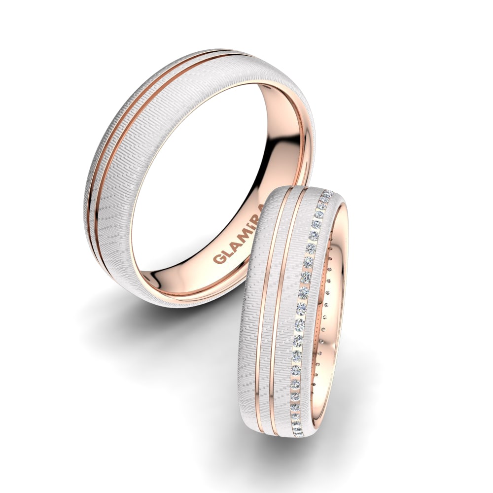 18K Wit & Rood Goud Trouwring Universe Crux 6 mm