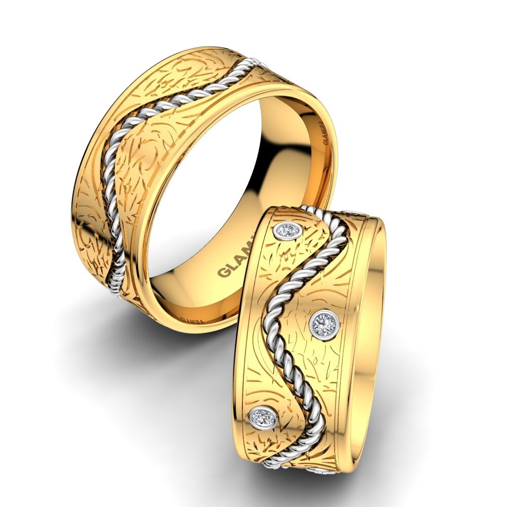 18k Yellow & White Gold Diamond Wedding Ring Mystic Dream