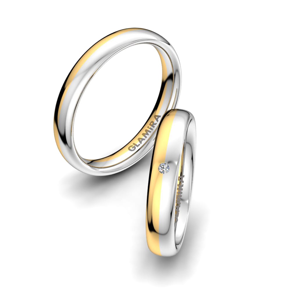 Anillo de boda Natural Sensation 4 mm 18k Oro Blanco / Amarillo