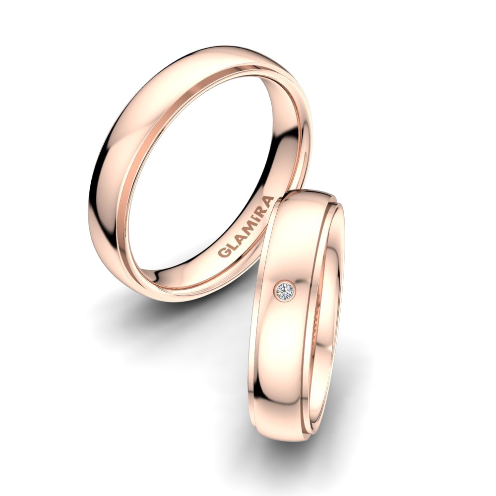 Or rose 14k Diamant Bague de Mariage Alluring Tear 5 mm