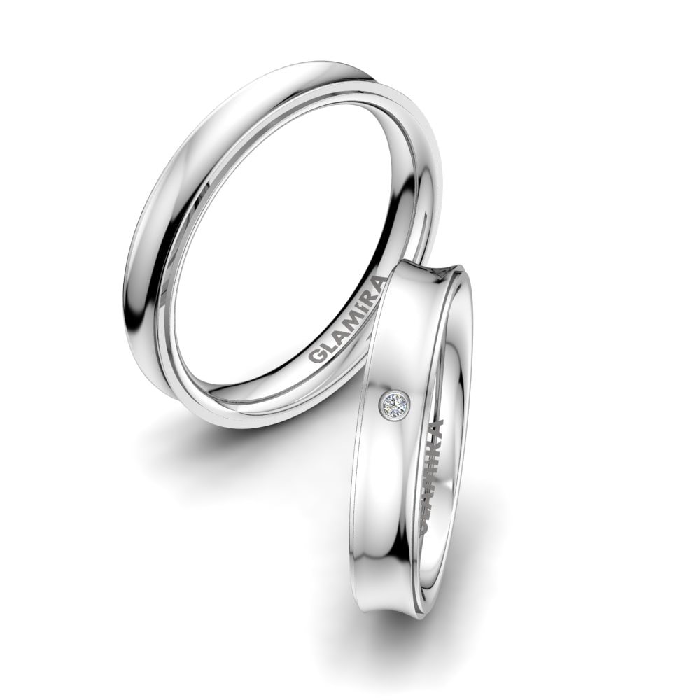 Diamante Anillo de boda Alluring Tear 4 mm