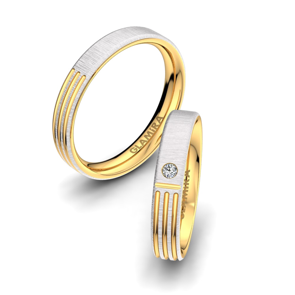 18K Wit & Geel Goud Trouwring White Lily 4 mm