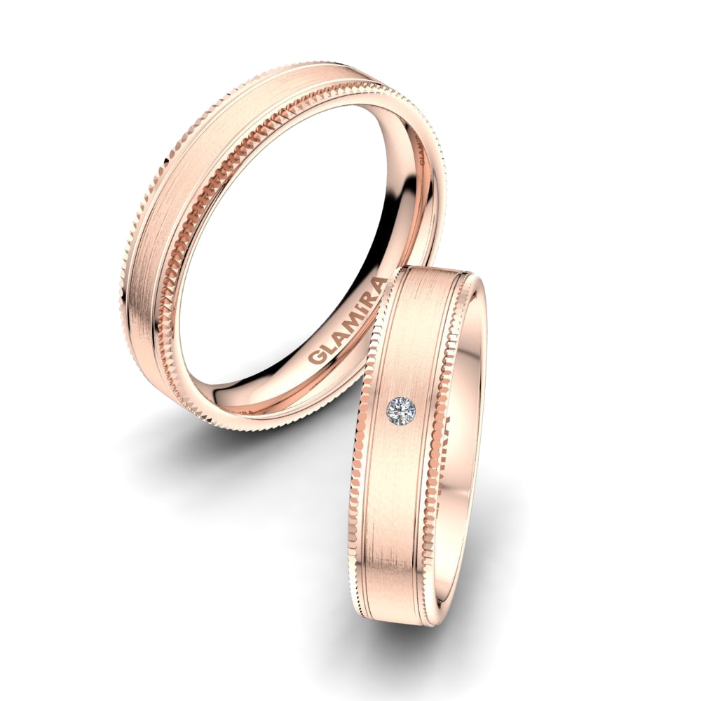 Or rose 14k Diamant Bague de Mariage Pure Smart 5 mm