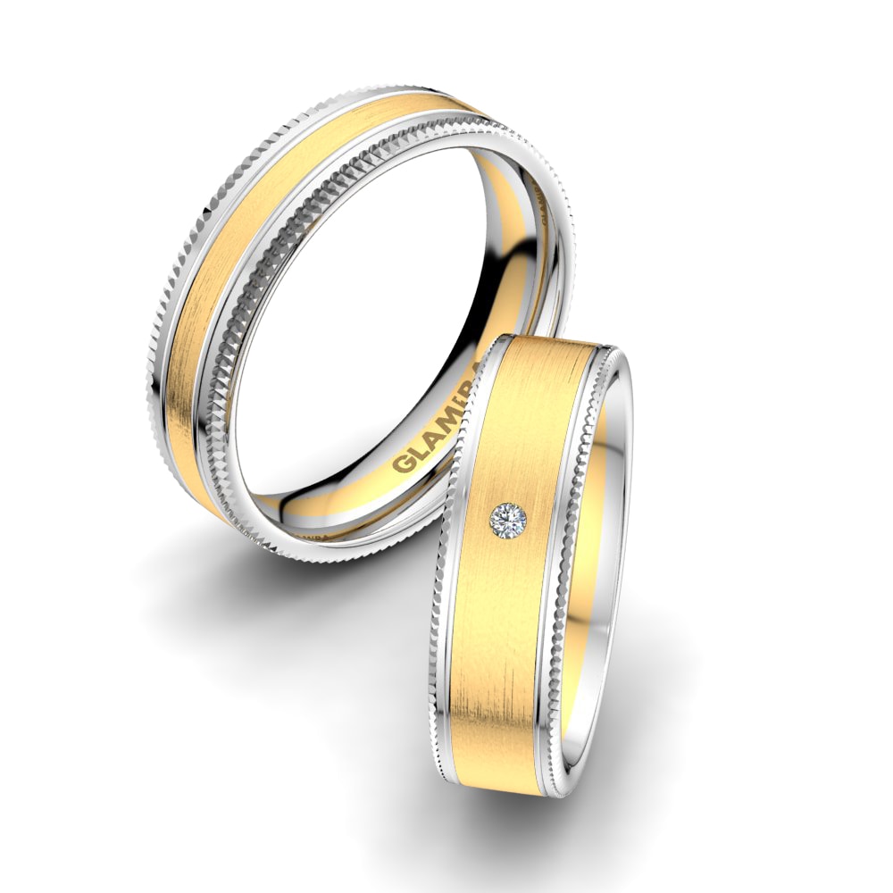 Anillo de boda Pure Smart 6 mm 18k Oro Amarillo/Blanco