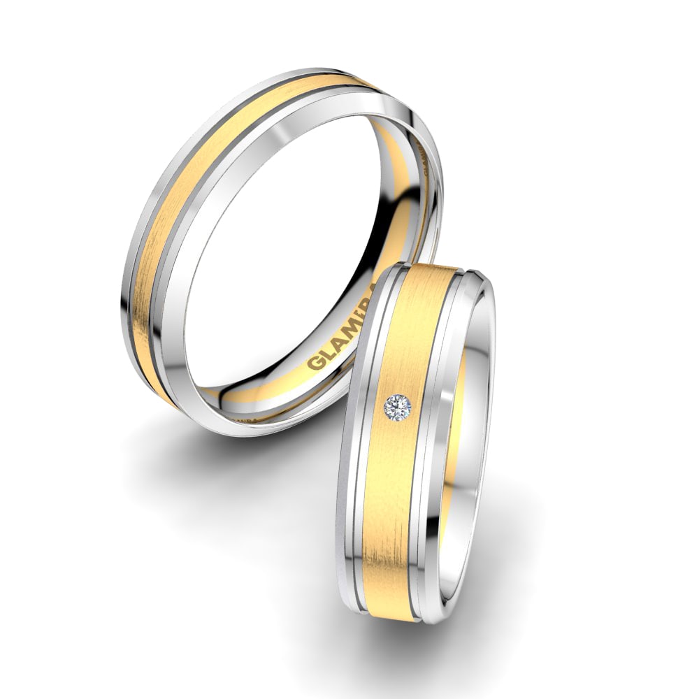 Anillo de boda Pure Embrace 6 mm 9k Oro Blanco & Amarillo