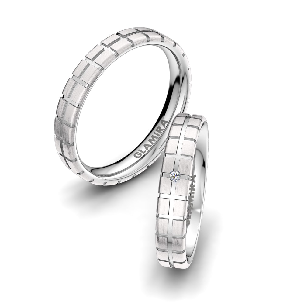 Twinset Wedding Rings Pure Always 4 mm 585 White Gold Zirconia
