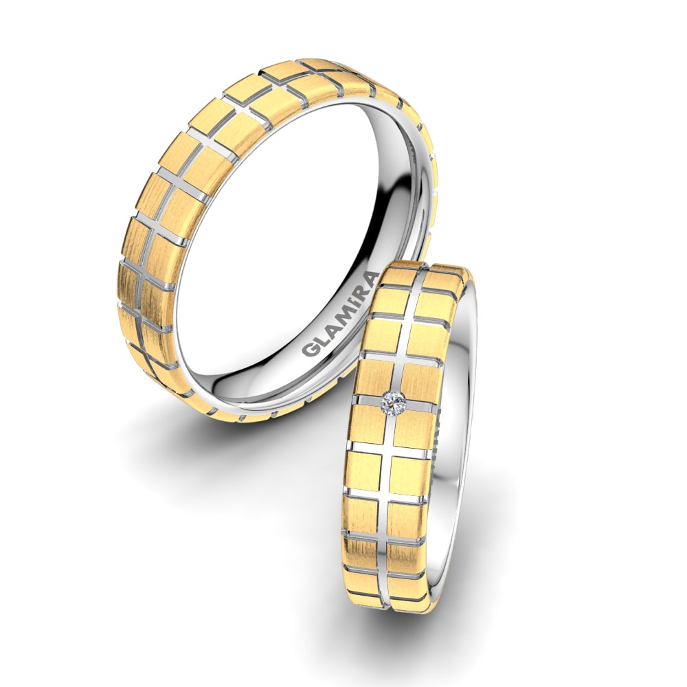 Anillo de boda Pure Always 5 mm 9k Oro Amarillo & Blanco