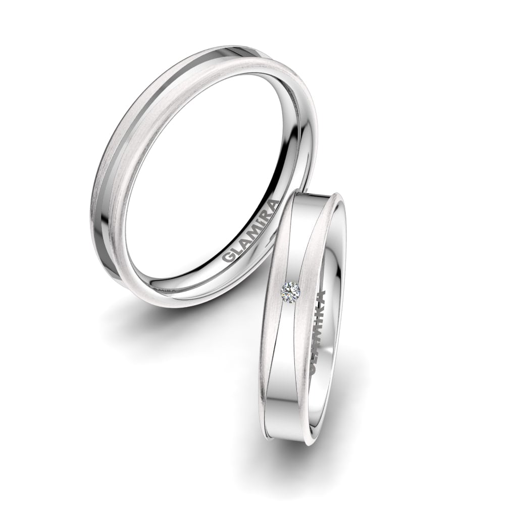 Simple Wedding Rings Heavenly Blaze 4 mm 925 Silver Zirconia