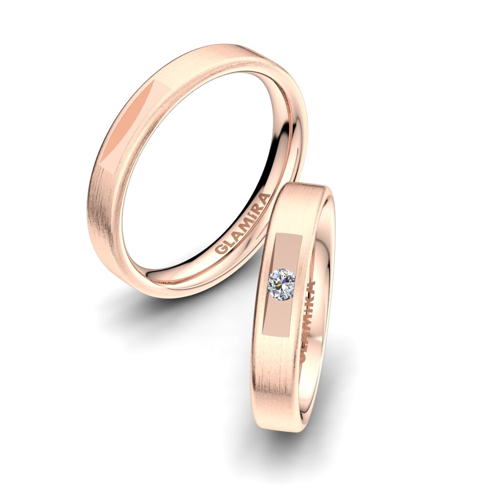 Or rose 14k Diamant Bague de Mariage Charming Flirt 4 mm