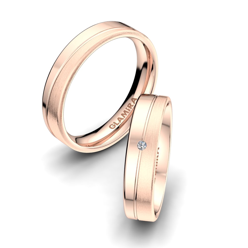 Or rose 14k Diamant Bague de Mariage Bright Morning 5 mm