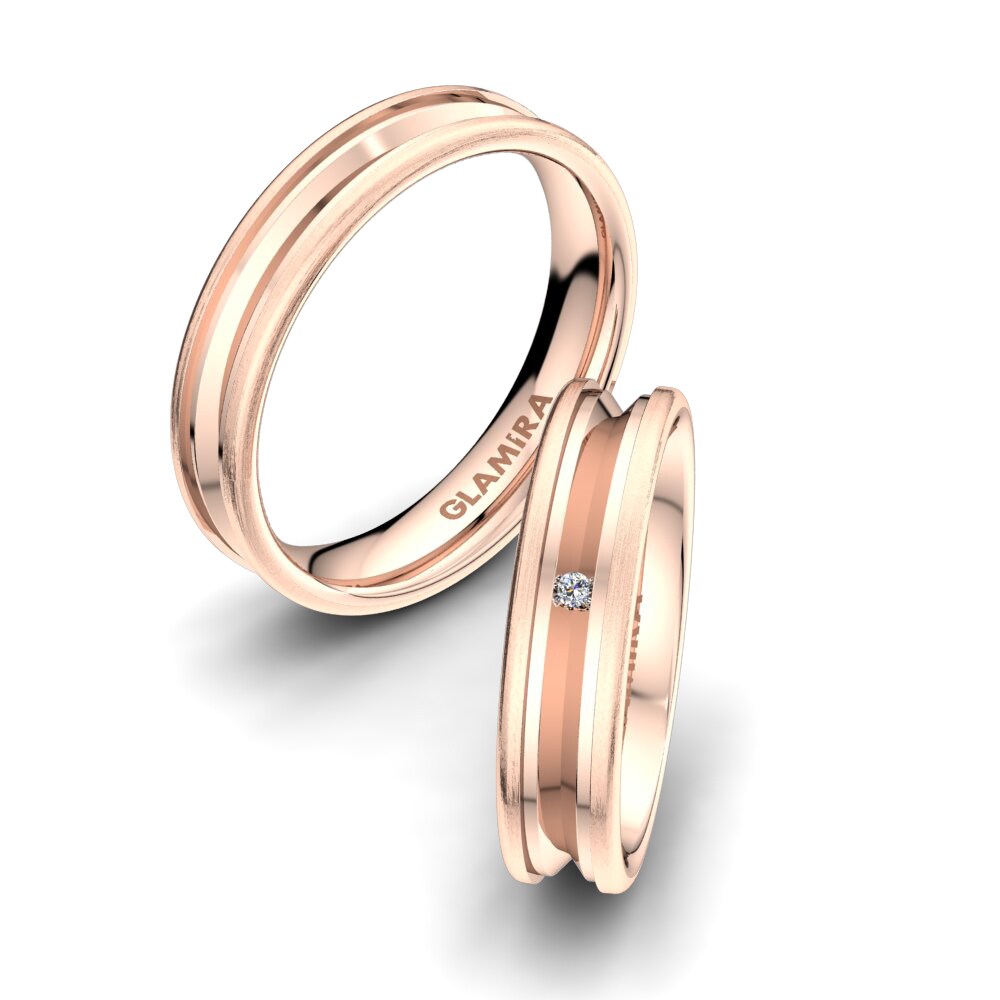 Or rose 14k Diamant Bague de Mariage Alluring Surprise 5 mm