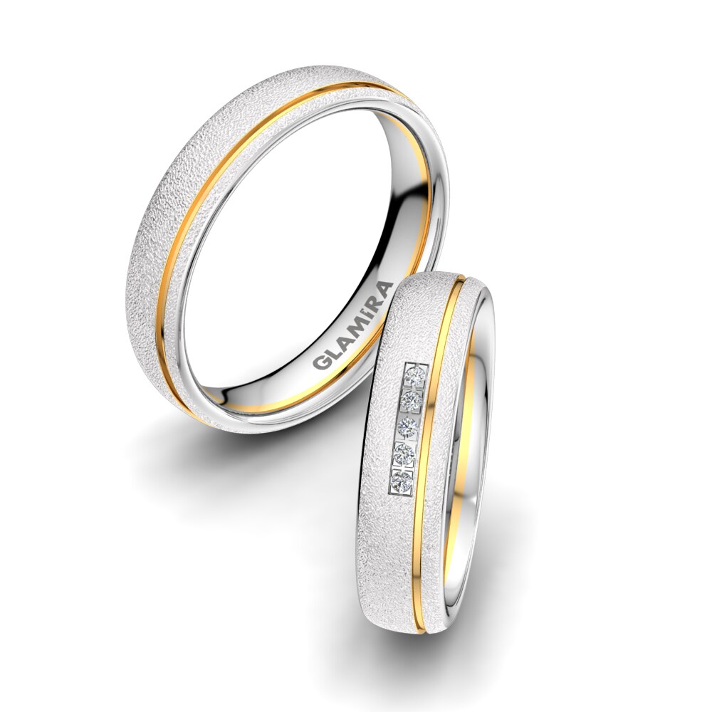 Anillo de boda Alluring Hope 5mm 18k Oro Blanco & Amarillo