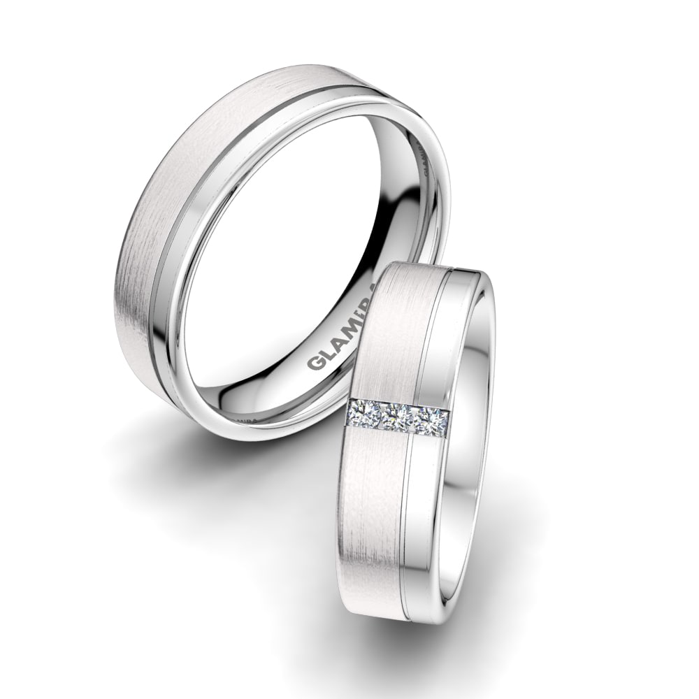 Twinset Wedding Rings Bright Eternity 6mm 585 White Gold Diamond