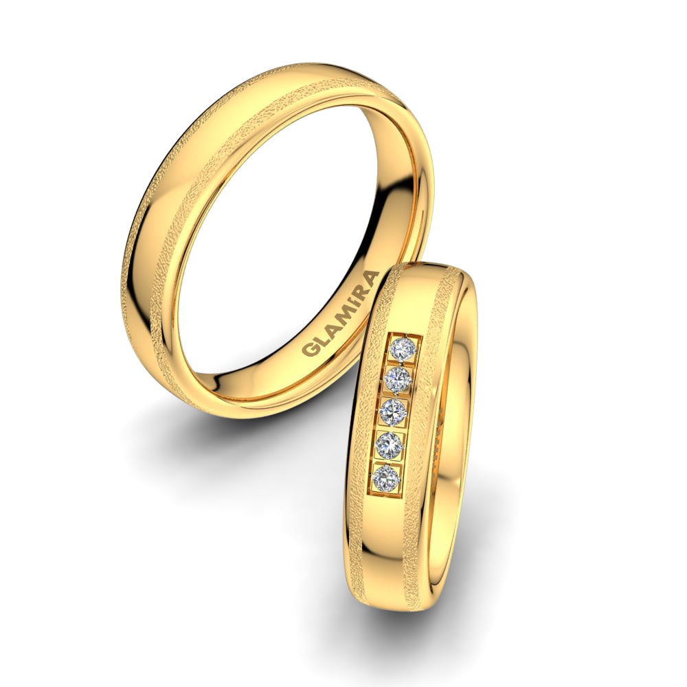 14k Yellow Gold Wedding Ring Amazing Grace 5mm