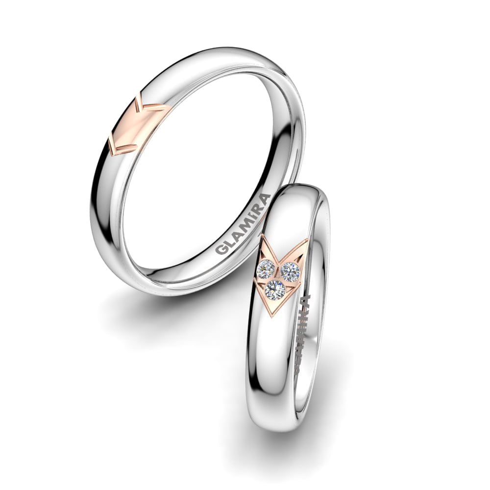 Anillo de boda Silent Mirror 9k Oro Blanco / Rosa