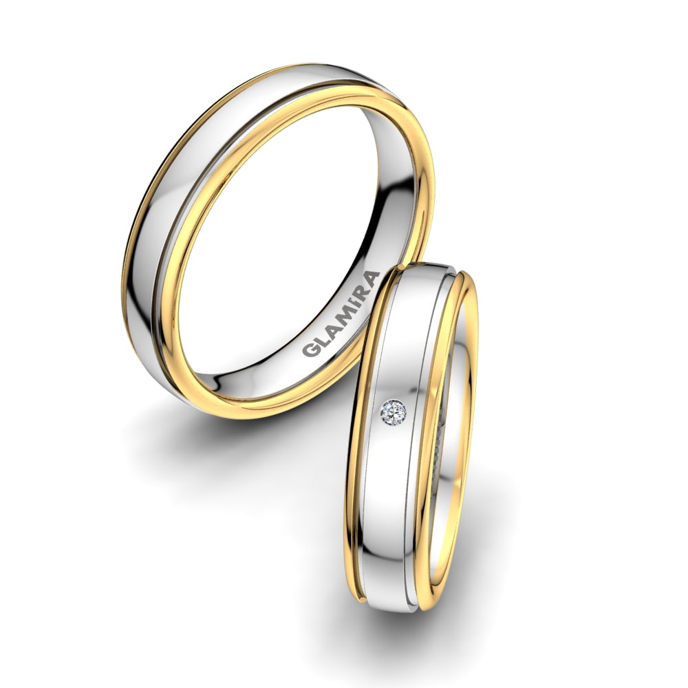 Bague de Mariage Pure Heritage 5 mm Or Blanc & Jaune 375