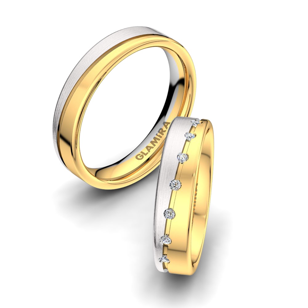 Anillo de boda Tempting Fantasy 5 mm 9k Oro Blanco / Amarillo