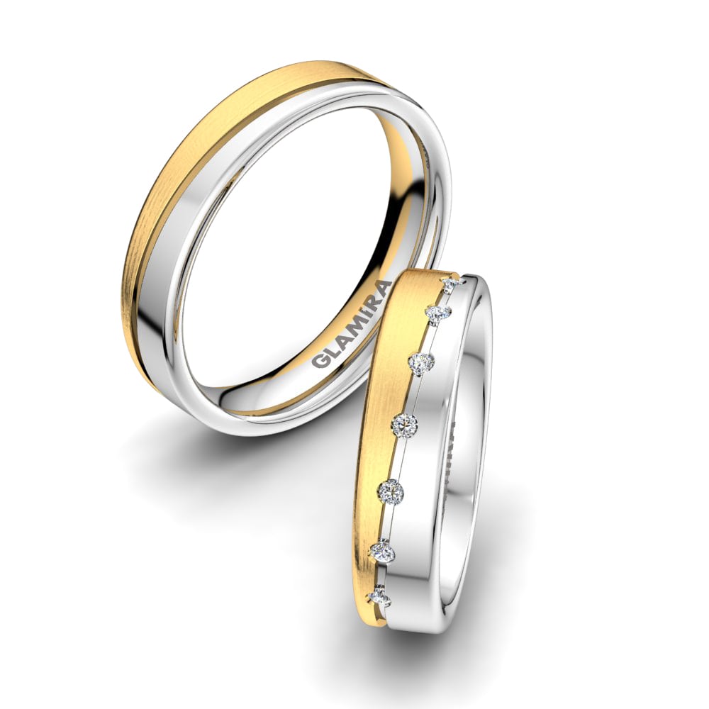 Anillo de boda Tempting Fantasy 5 mm 9k Oro Amarillo/Blanco