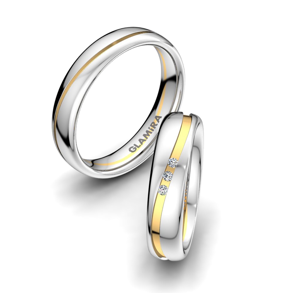 9K Wit & Geel Trouwring Heavenly Sparkle 5 mm