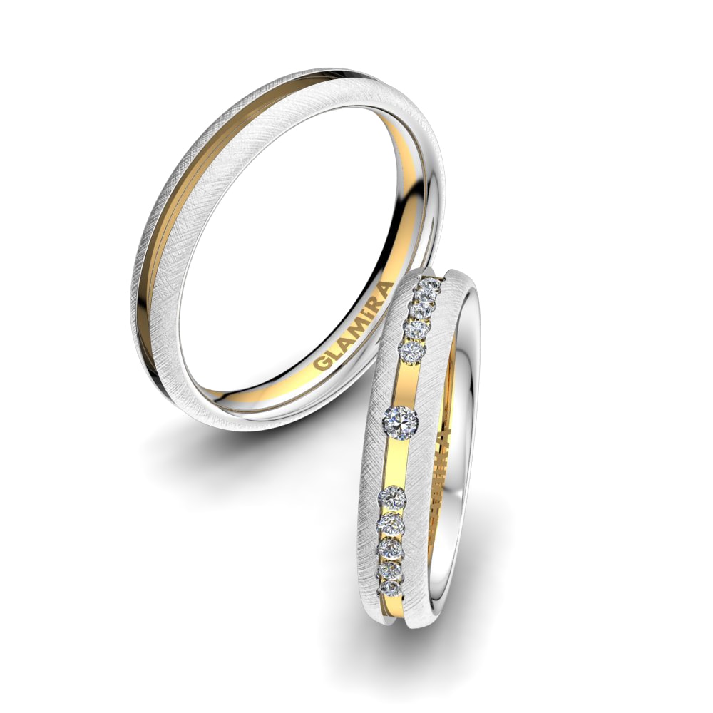 9k White & Yellow Gold Wedding Ring Heavenly Dream