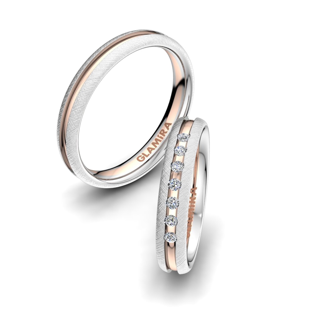 18K Wit & Rood Goud Trouwring Alluring Spring 4 mm