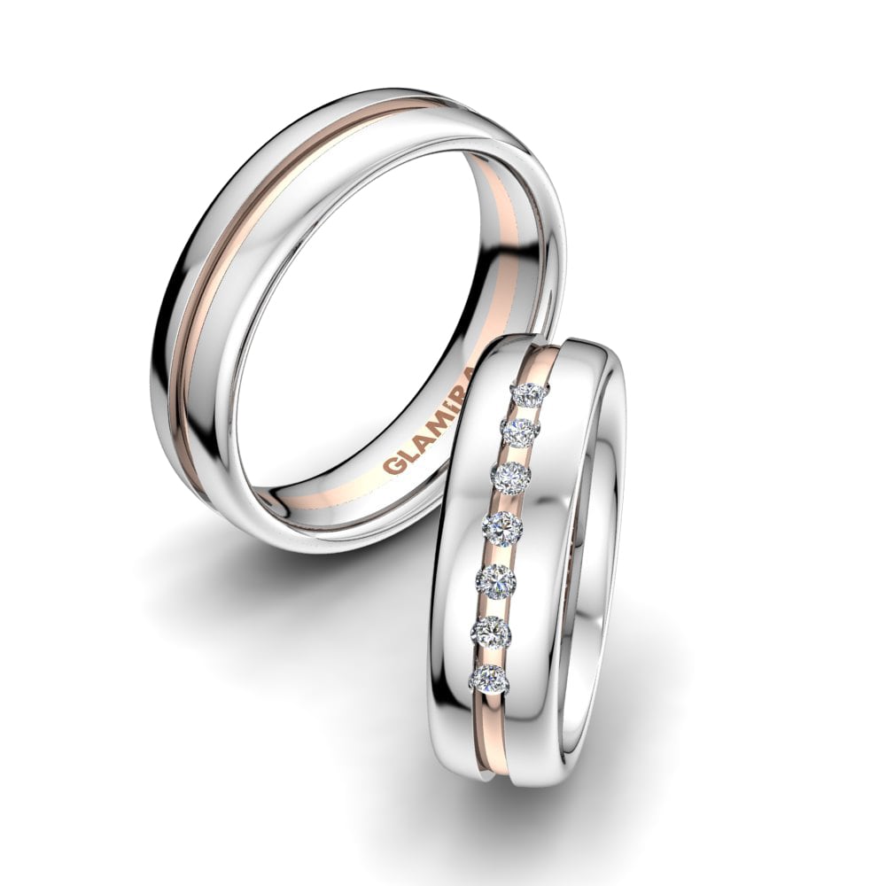 18K Wit & Rood Goud Trouwring Alluring Spring 6 mm