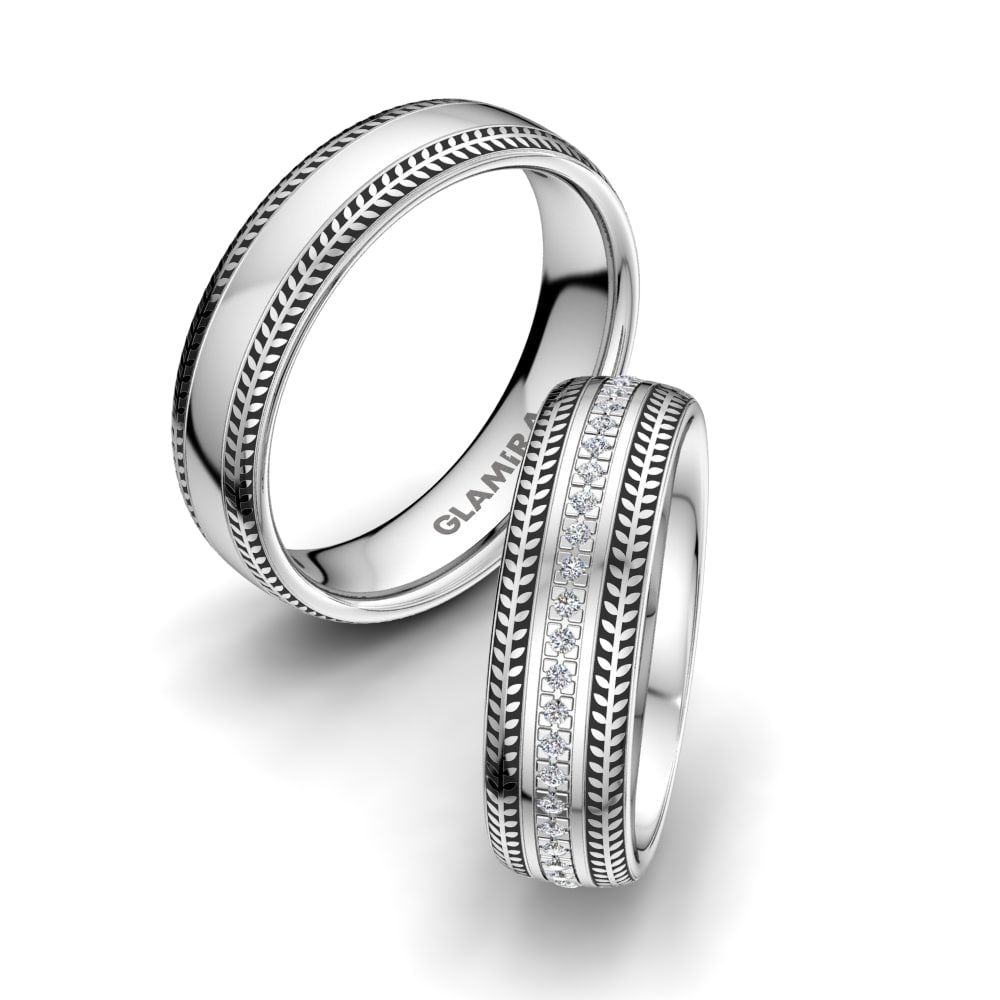 Diamond Wedding Ring Ornate Hard 6 mm