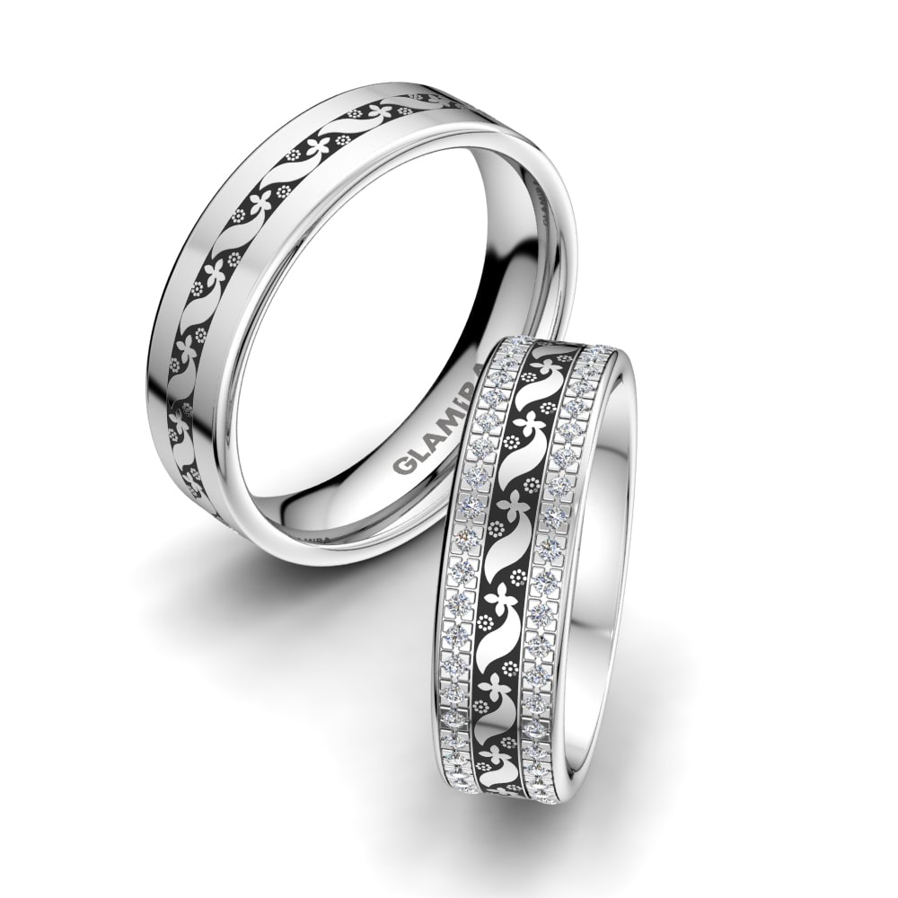Lab Grown Diamond Wedding Ring Ornate Flower 6 mm