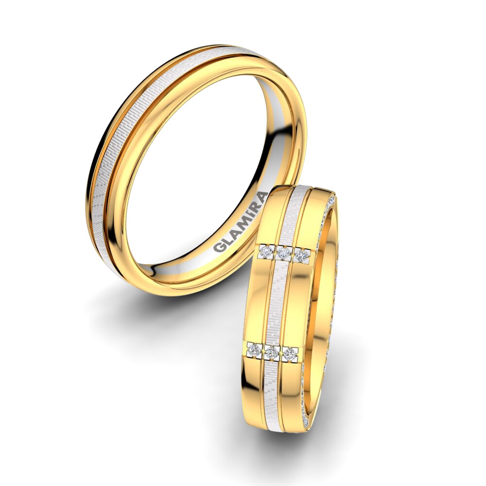 14k Yellow & White Gold Diamond Wedding Ring Fever Dream 5 mm