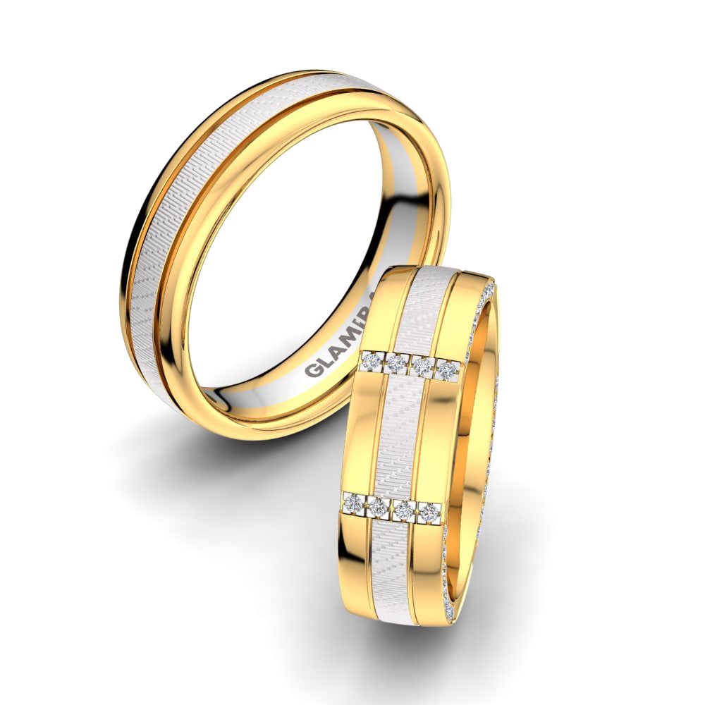 14k Yellow & White Gold Diamond Wedding Ring Fever Dream 6 mm