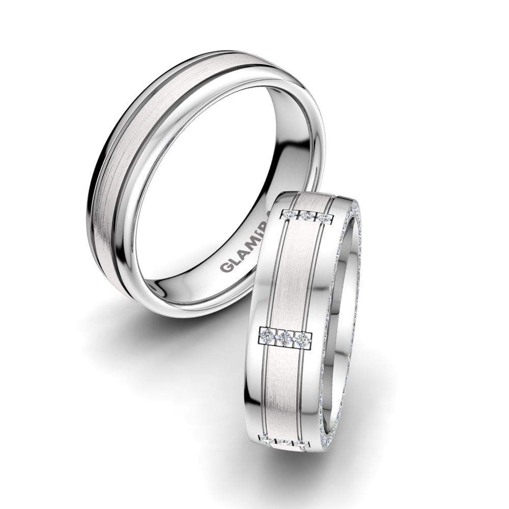 Exclusive Wedding Rings Fever Line 6 mm 585 White Gold Diamond