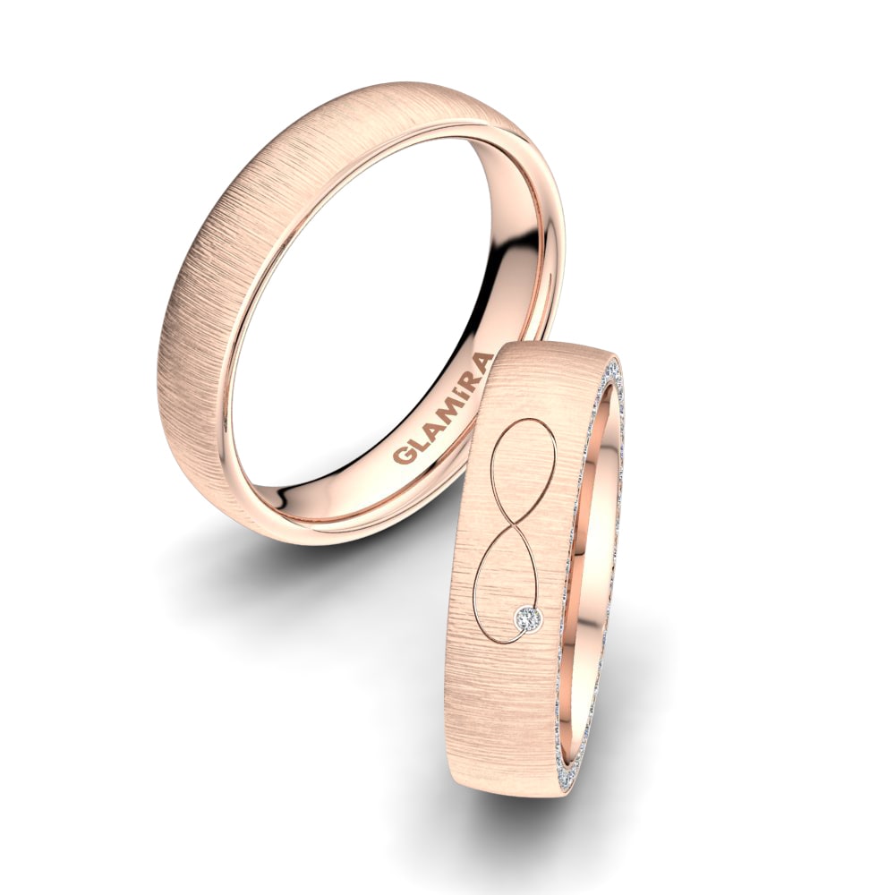 18ct Rose Gold Lab Grown Diamond Couple's Ring Forever Love 5 mm
