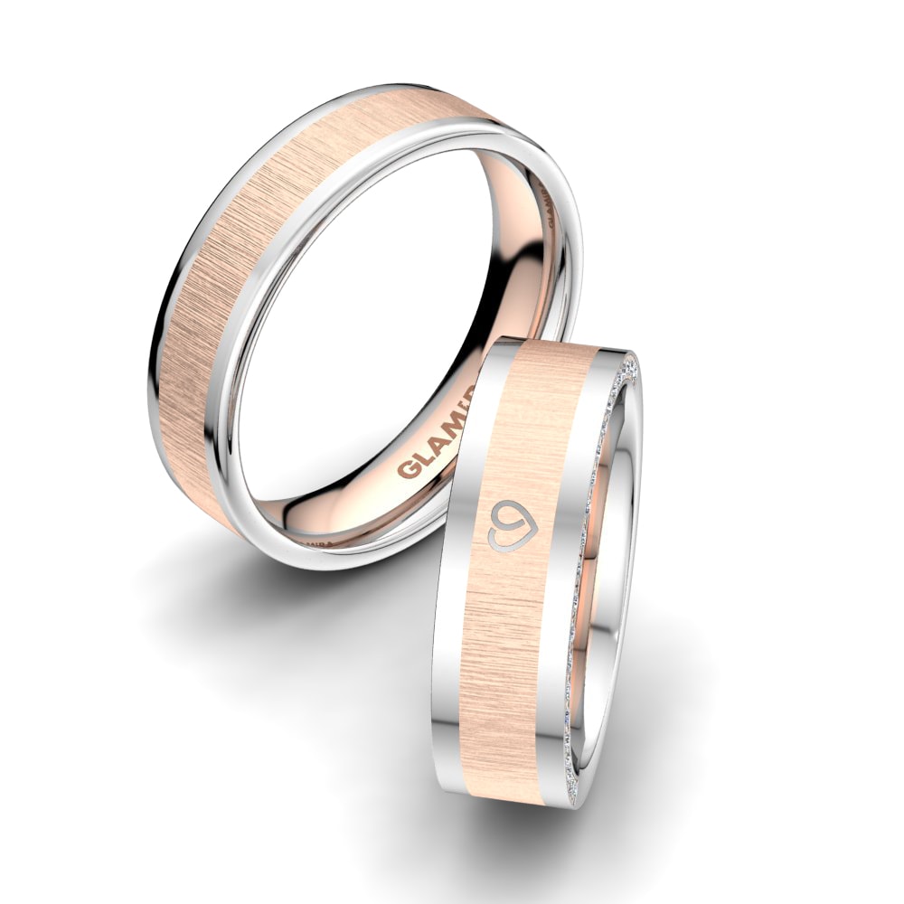 Diamond Wedding Ring Golden Heart 6 mm