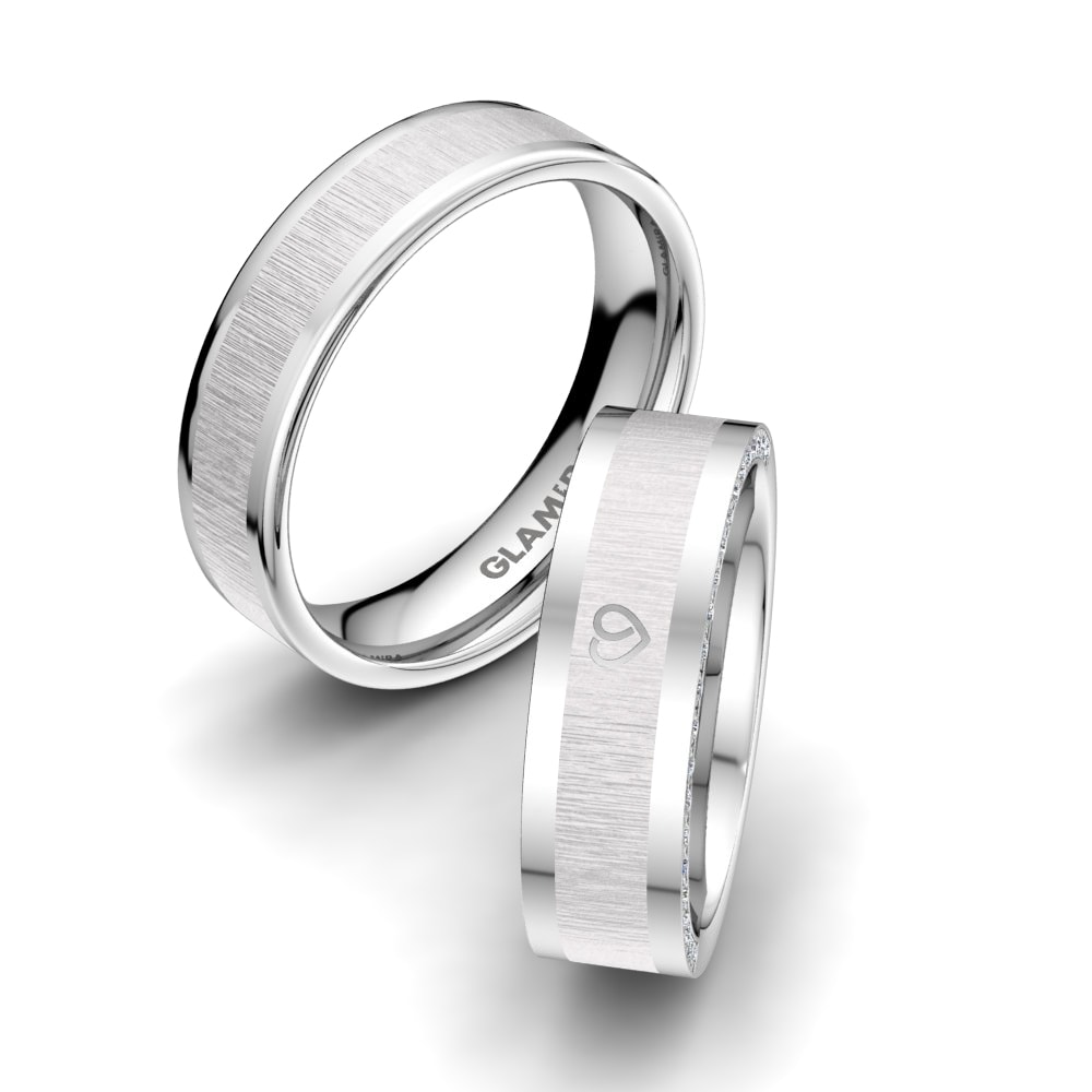 Exclusive Wedding Rings Golden Heart 6 mm 585 White Gold Zirconia