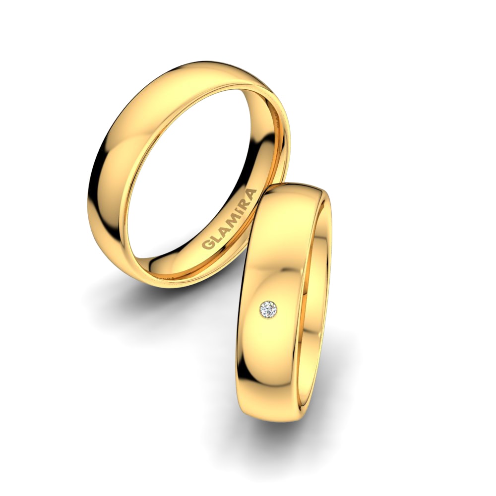 Classic Wedding Rings Classic Step 5mm 585 Yellow Gold Diamond