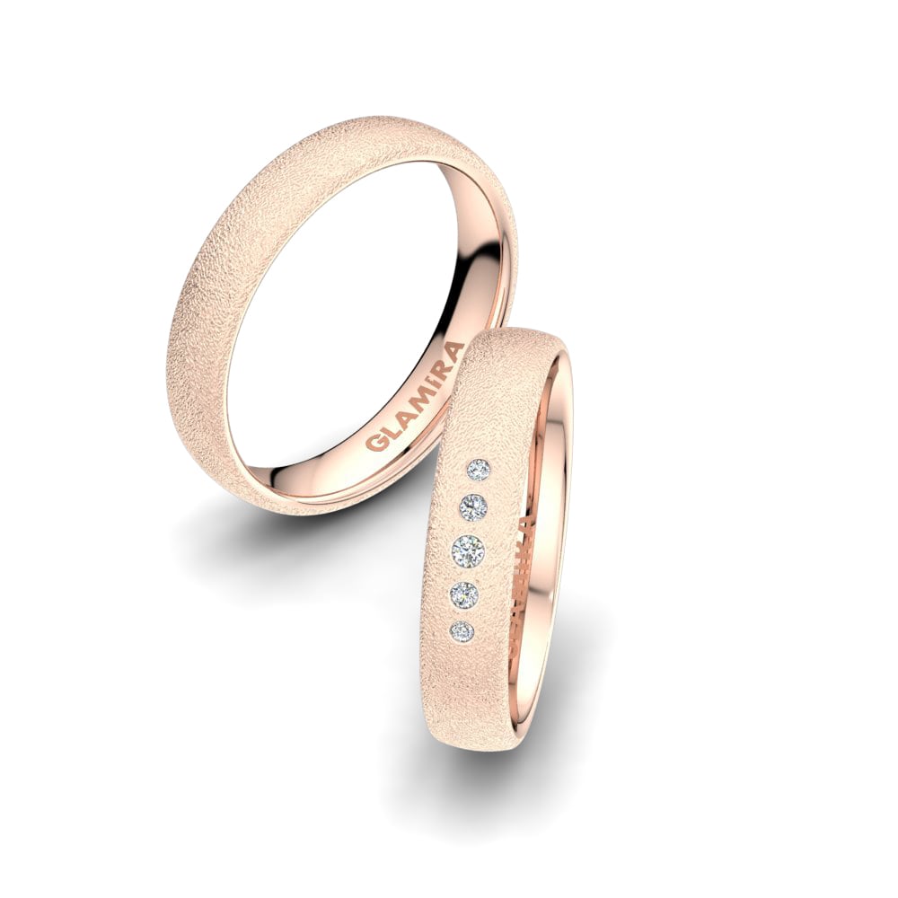 Or rose 14k Diamant Bague de Mariage Classic Mood 4mm