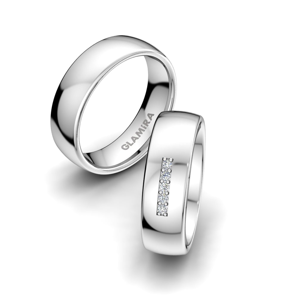 White Silver Wedding Ring Classic Fame