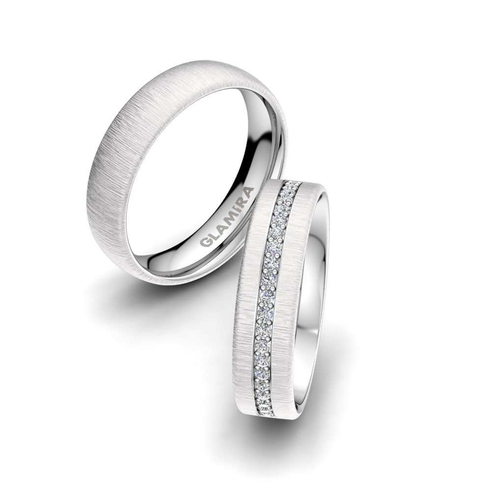 White Silver Wedding Ring Classic Choice 5 mm
